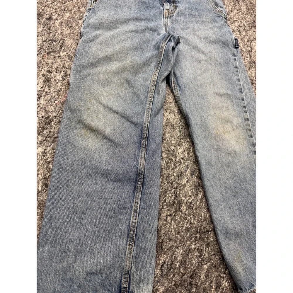 Old Navy Baggy Carpenter Jeans Light Wash Denim Utility Pants Boys Size 12 27x26